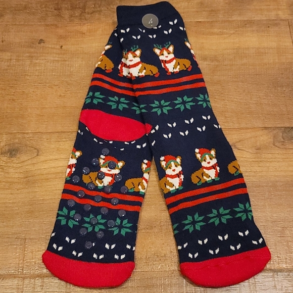 Corgi Fair Isle Holiday Socks - Picture 1 of 5